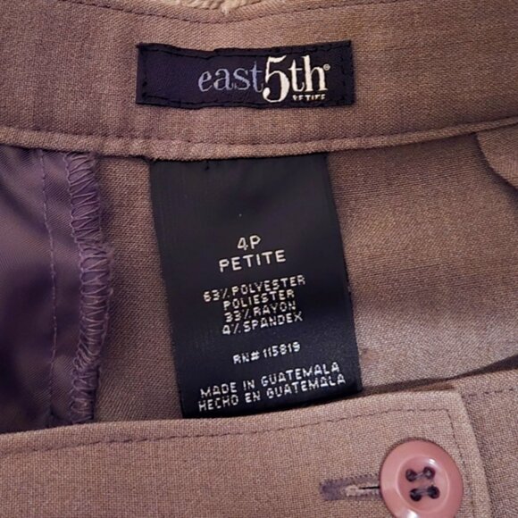 NWOT East 5th Tan Taupe Straight Trouser Slacks Dress Pants 26" Waist Women's 4P - Picture 5 of 5